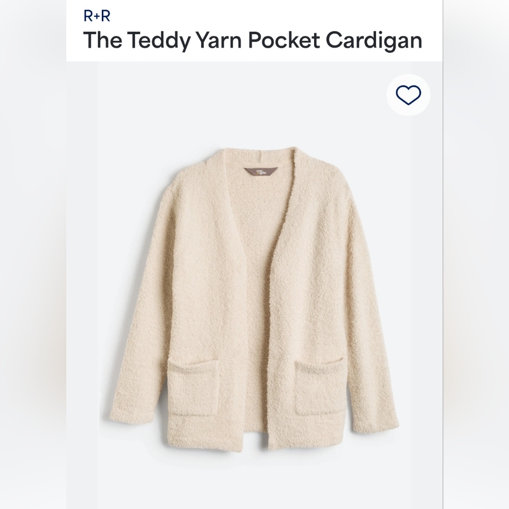 Cream Teddy Yarn Pocket Cardigan